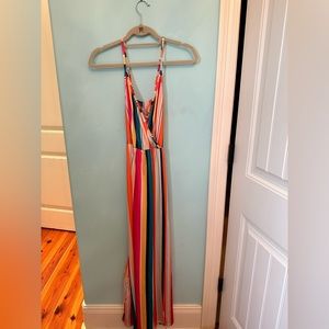 Mulit Striped multi colored maxi sundress